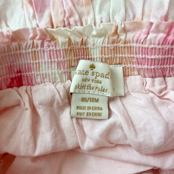 Kate Spade Pink Abstract Print A-Line Tiered Skirt with Built-In Shorts Size 18M - Picture 4 of 5